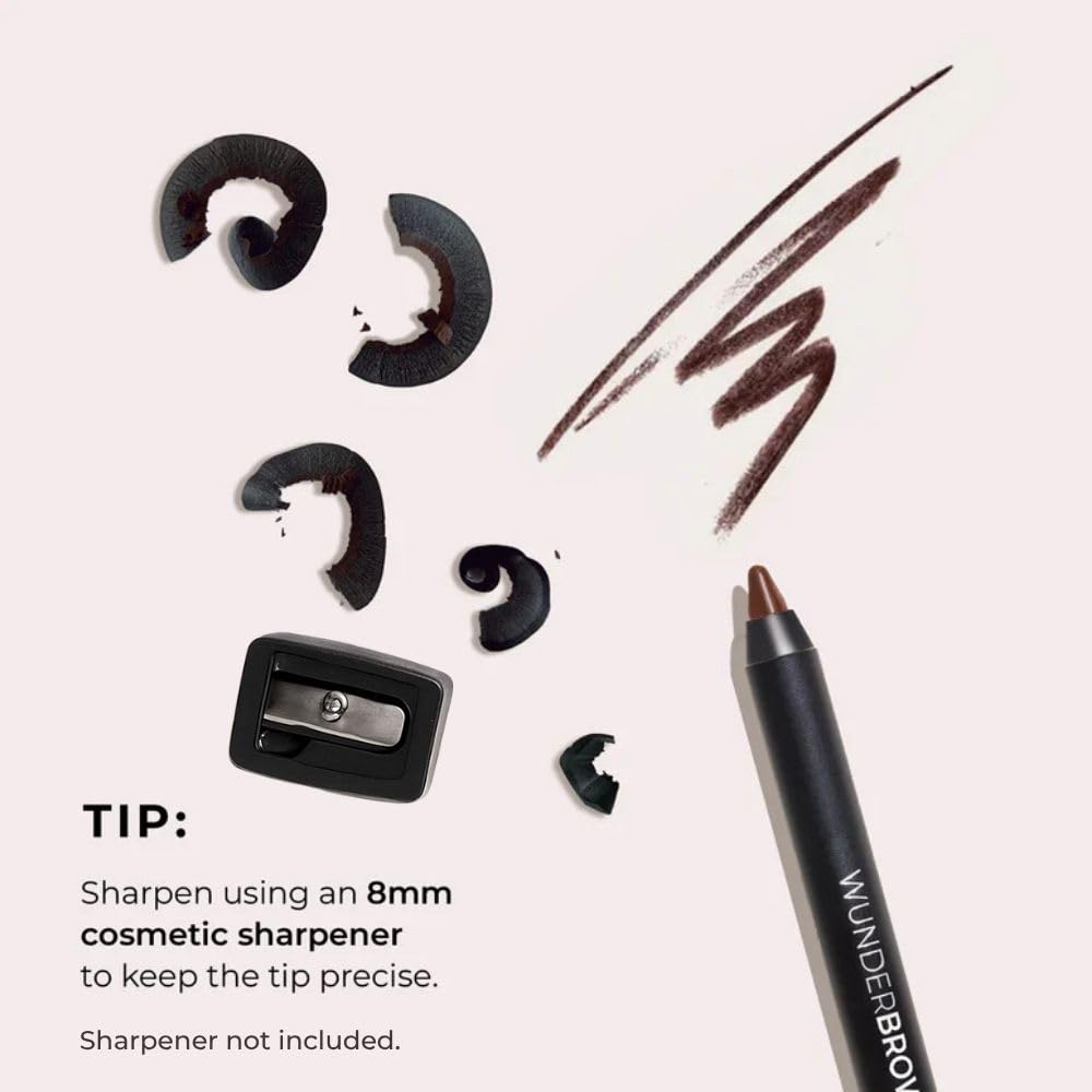 WUNDERBROW pencil tip close-up demonstrating sharp point for precise application benefit