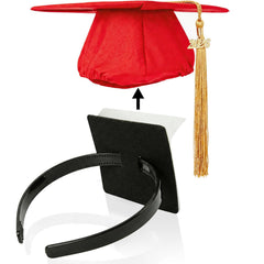 WUSUTE front view of graduation cap headband showing compact design and secure fit
