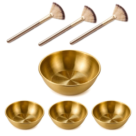 WYMRDOLS gold facial bowls front view showing neat organization benefit