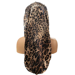 Wzl Wlg bonnet held in hand showing size and roomy capacity for long hair