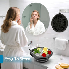 XANGNIER in use with user leaning over bowl for a short facial plunge refresh