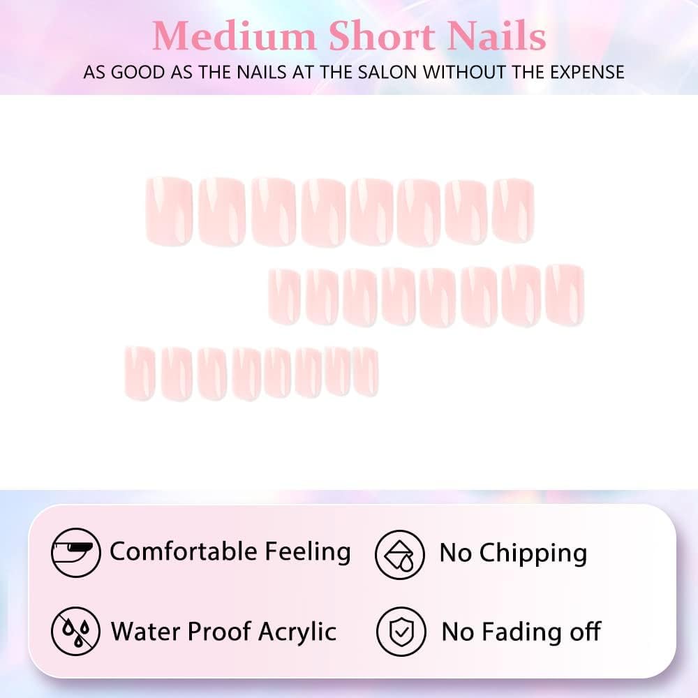 XCREANDO baby pink side profile stack displaying medium length and thickness