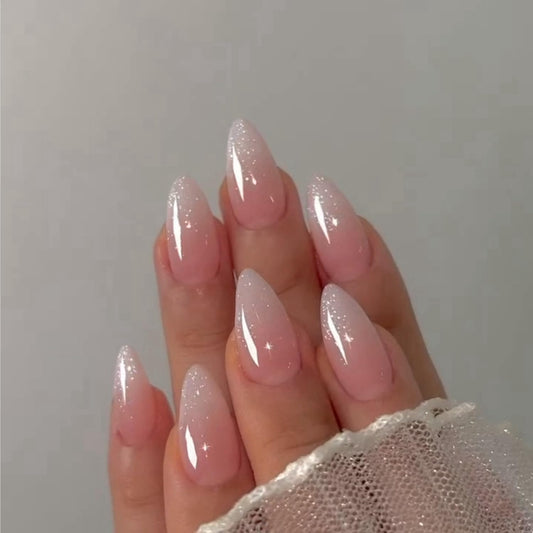 XCREANDO front packaging showing 24 glitter ombré pink nails and instant salon look