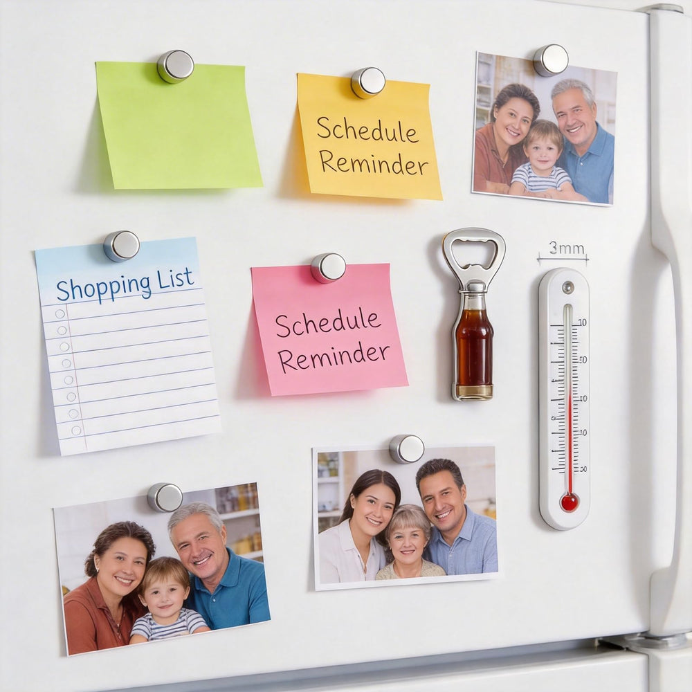 XEAOHESY magnets holding notes on fridge illustrating strong hold