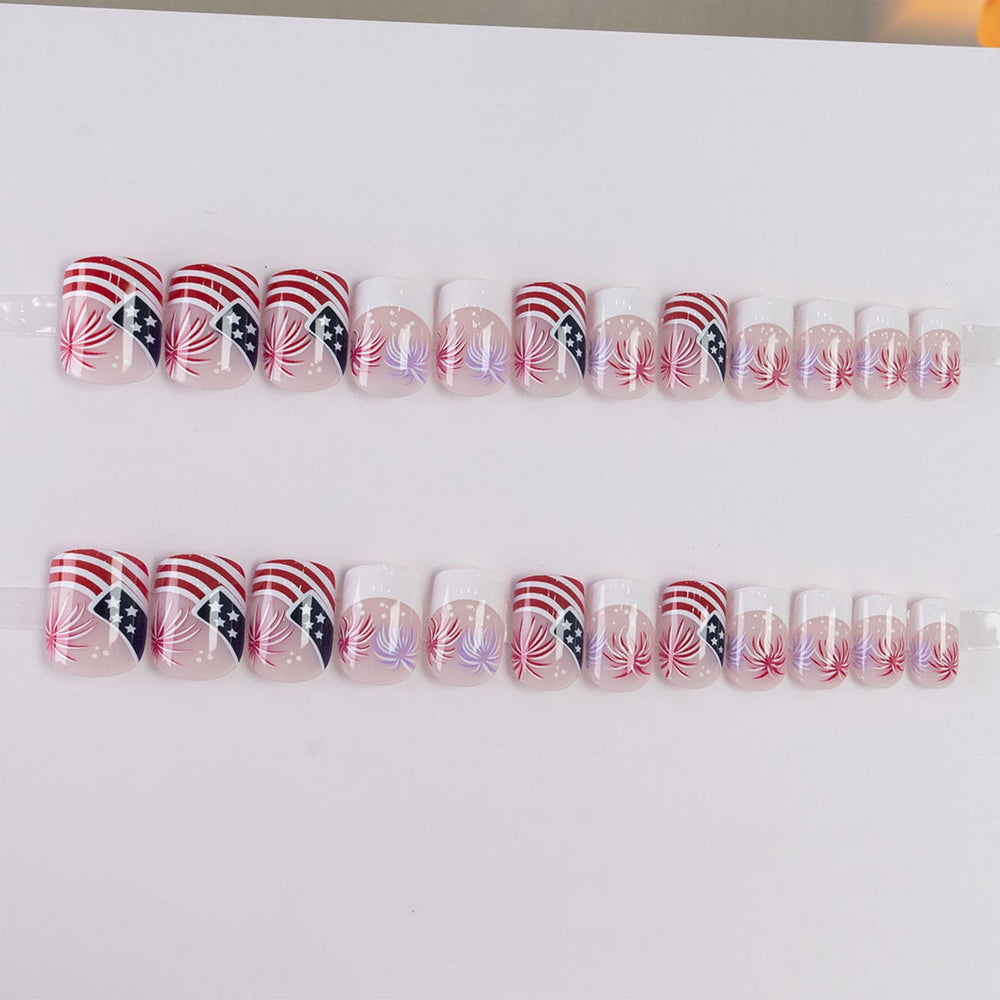 Xenophoer close-up American flag nail design benefit bold festive print