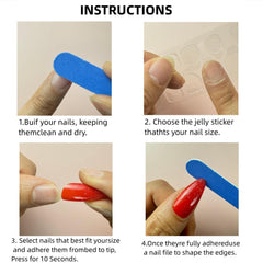 Xenophoer press-on nails on a hand for size comparison, helps visualize scale and fit benefits