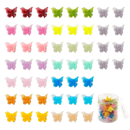 XIEHE front packaging showing 50 colorful butterfly clips and storage case