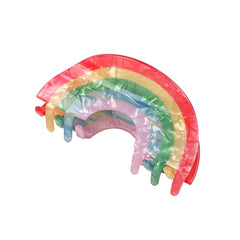 XIELIME front view rainbow claw clip showing colorful design and neat finish
