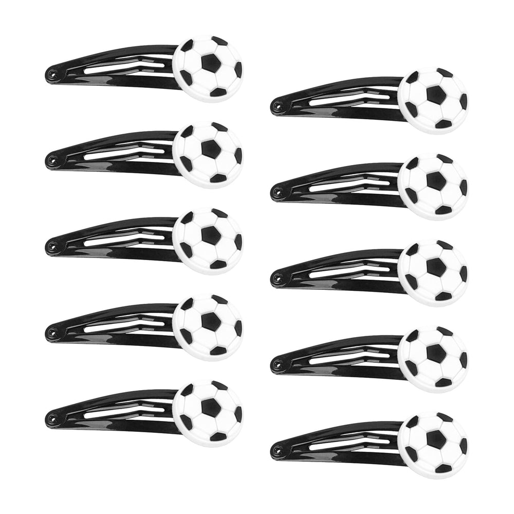 XIELIME front view of soccer hair clips showing neat alignment and sporty appeal