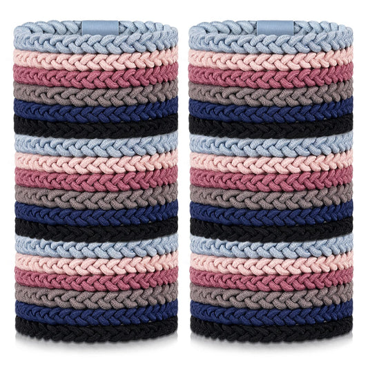 Xinnun front packaging showing 48 braided hair ties and vibrant colors for organization