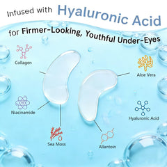 Xiuxixu eye patch gel detail showing smooth hydrogel and hydration benefit