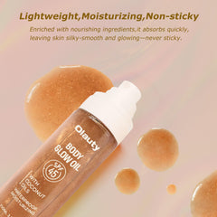 Xiuxixu on legs at beach demonstrating water-resistant luminous skin benefit