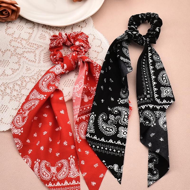 Xiyantiji scrunchie held in hand to show scale and flexible elasticity benefit