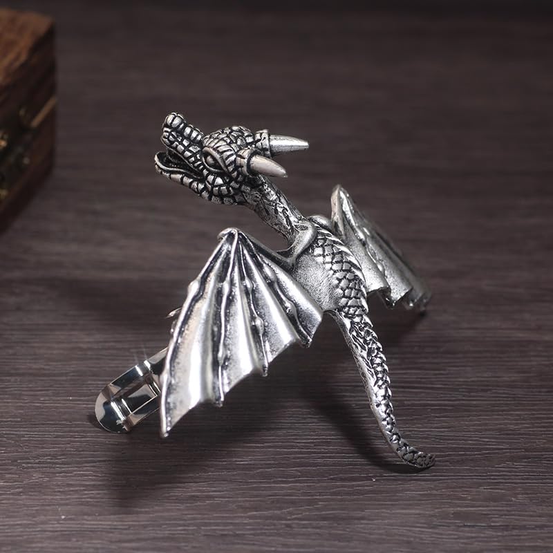 XJYHDY dragon clips styled with goth outfit to show wearable fantasy jewelry