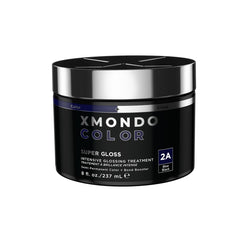 XMONDO bottle front view showing blue black gloss and brand benefits