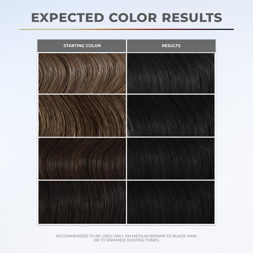 XMONDO applying soft black mask on hair strand delivers color and shine