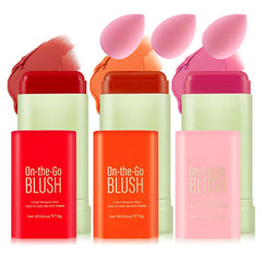XMXueMei front packaging showing three matte blush sticks and box, quick color choice