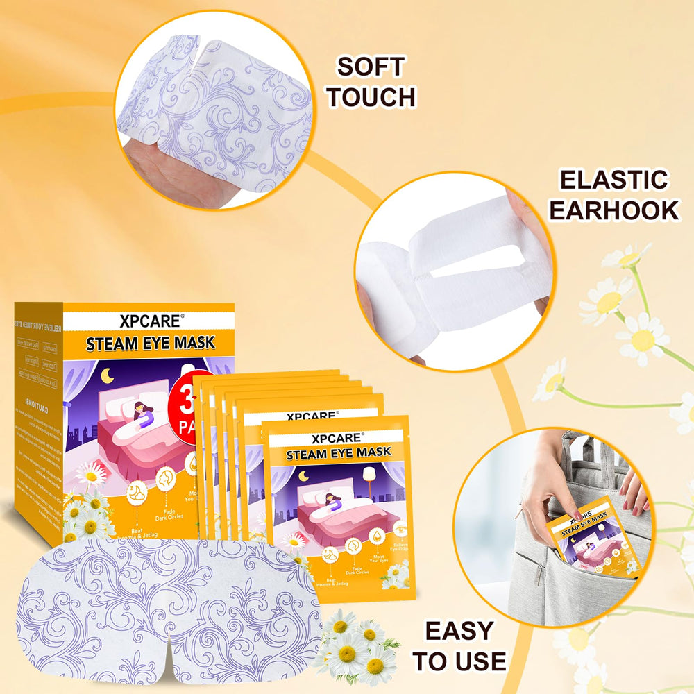 Chamomile detail on XPCARE mask emphasizing calming scent benefit