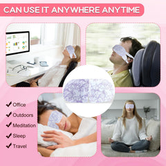 XPCARE mask worn on airplane seat to show travel use and soothing comfort