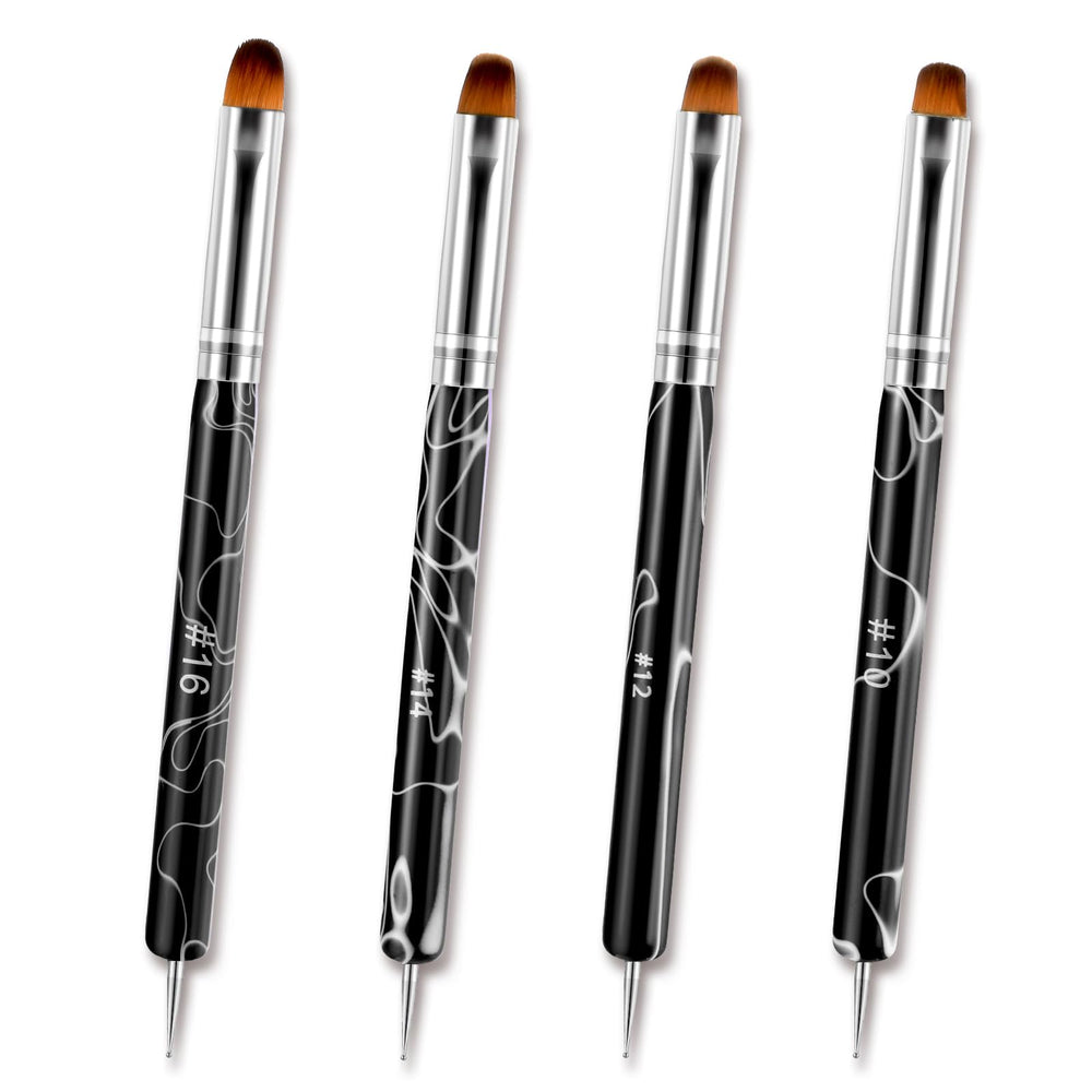 xthrotsenk front view of four dual-ended brushes showing set completeness and organization benefit