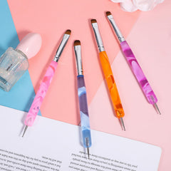 Xthrotsenk brush in use creating fine nail art for cleaner results