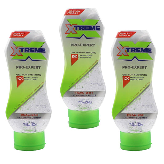 Xtreme clear gel front packaging showing three bottles and strength benefit