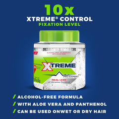 Xtreme gel being applied by hand for control and long-lasting hold benefit