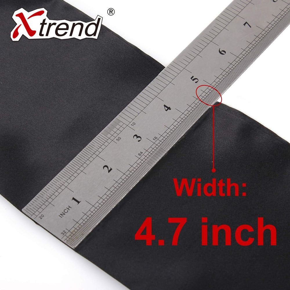 XTREND black scarf wrapped on model demonstrating secure non-slip hold