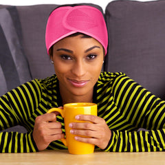 Xuhal sleeping-cap worn at night protecting natural hair while sleeping
