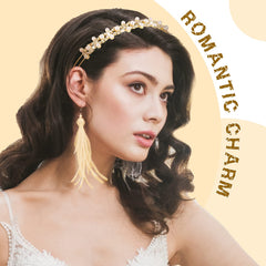 XunYee flower and leaf headband side view showing elegant detailing