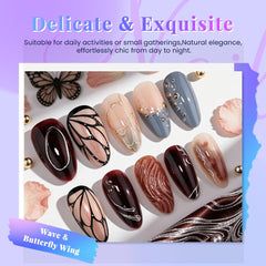 XZMeiLun hands applying press-on nails quickly for a time-saving manicure