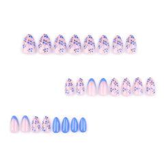 XZMeiLun close-up of blueberry floral accent nail highlighting intricate pattern and shine