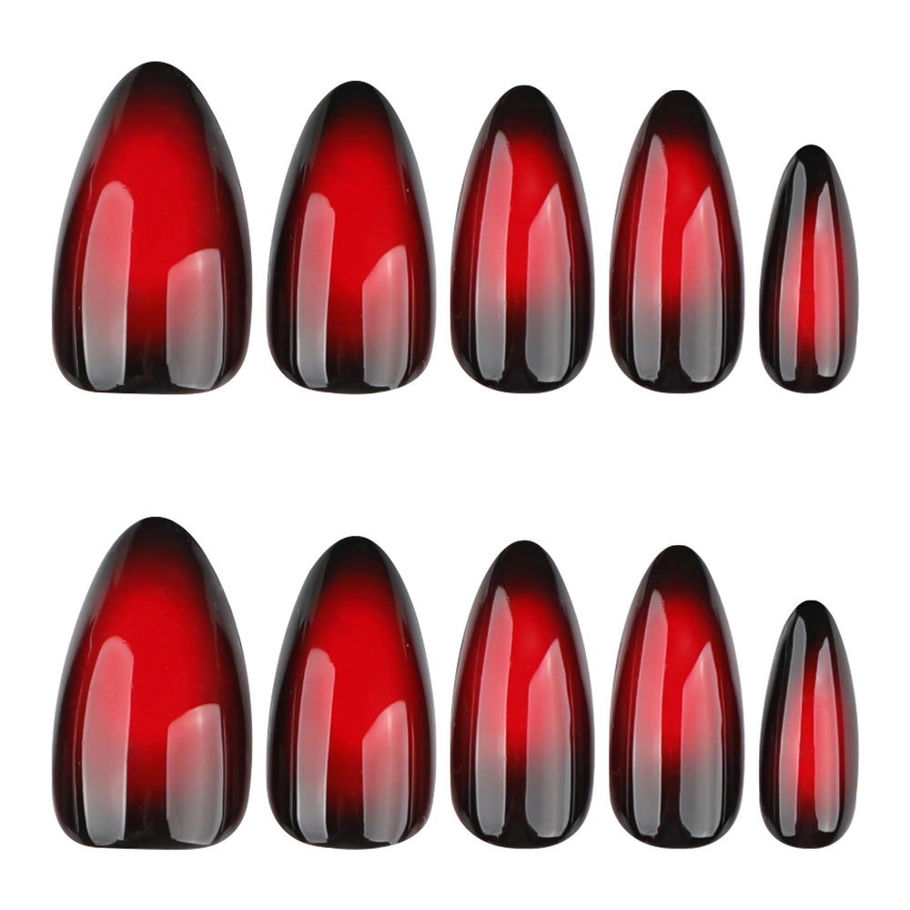 XZMeiLun close-up of red to black ombre finish, dramatic glossy depth