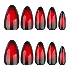XZMeiLun close-up of red to black ombre finish, dramatic glossy depth