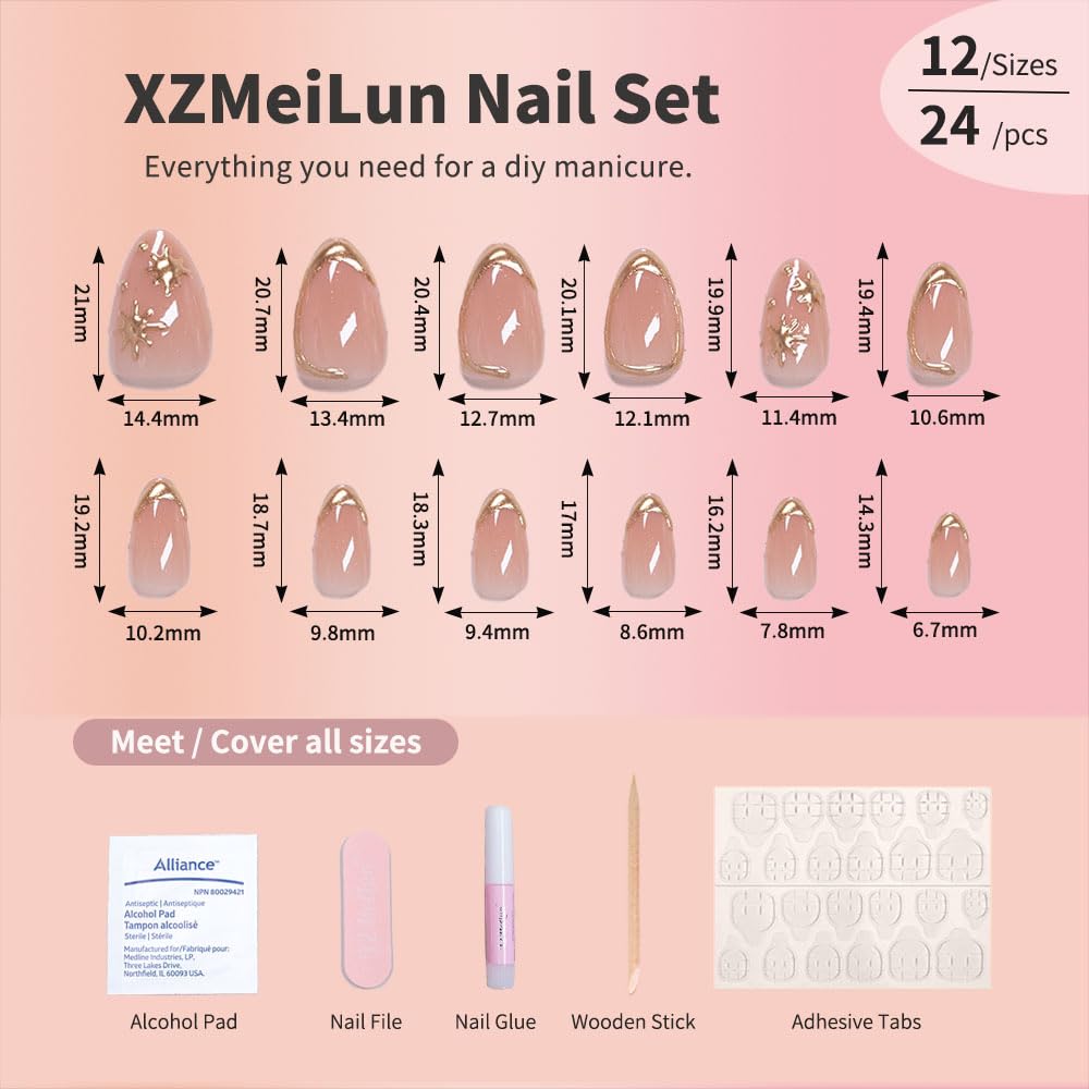 XZMeiLun press-on nails worn on hand offering instant polished look