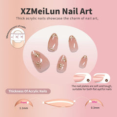 XZMeiLun side profile showing nail thickness and secure adhesive fit