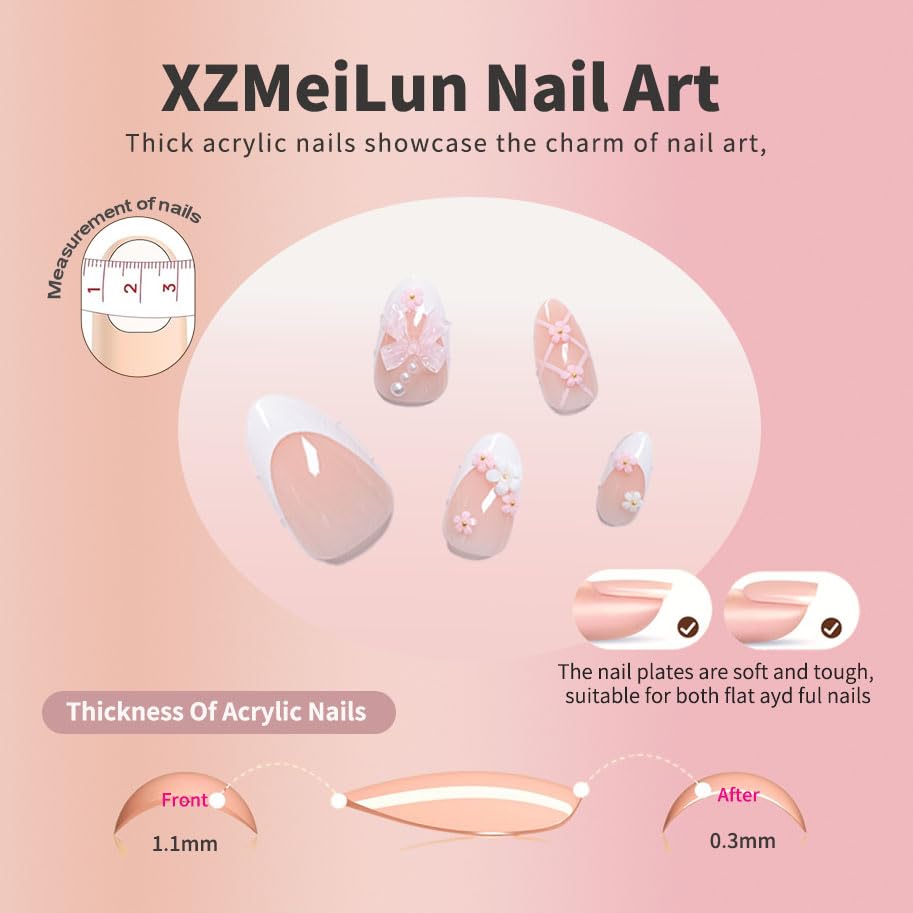 XZMeiLun side profile showing short almond shape for comfortable wear