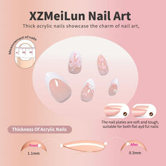 XZMeiLun side profile showing short almond shape for comfortable wear