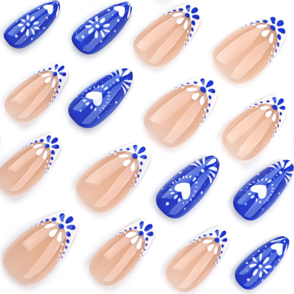 XZMeiLun glossy almond nail texture close-up showing smooth finish and polish shine