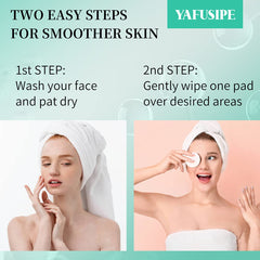 YAFUSIPE pad being applied to cheek demonstrating gentle resurfacing
