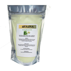 Yajna jar front view showing pure aloe butter and natural packaging benefits