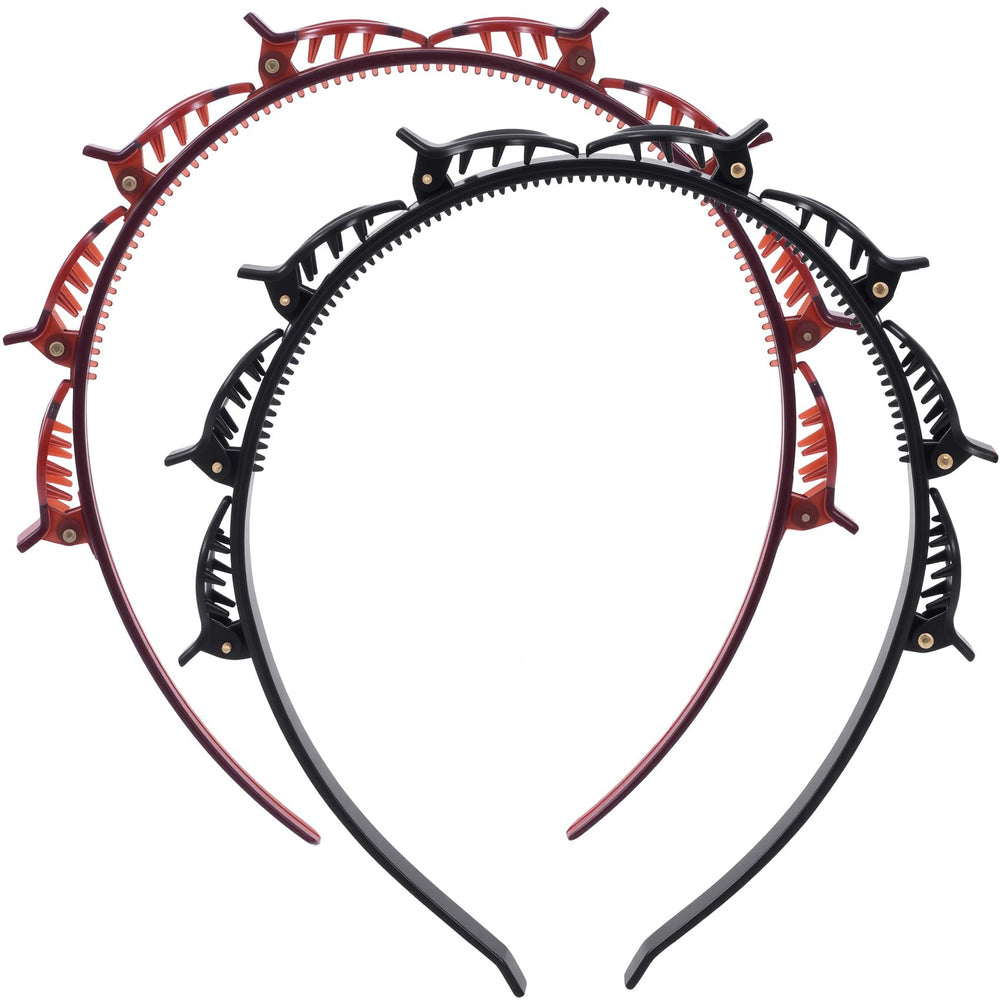 YALOJE front view of black and brown headbands showing classic colors and easy matching