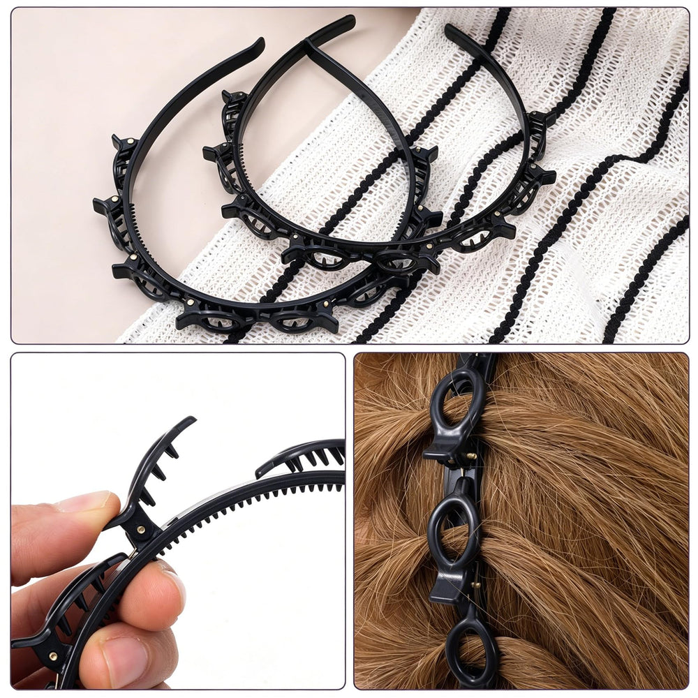YALOJE headband in use creating braided bangs for a polished look