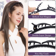 YALOJE side profile of headband worn on model demonstrating neat front styling