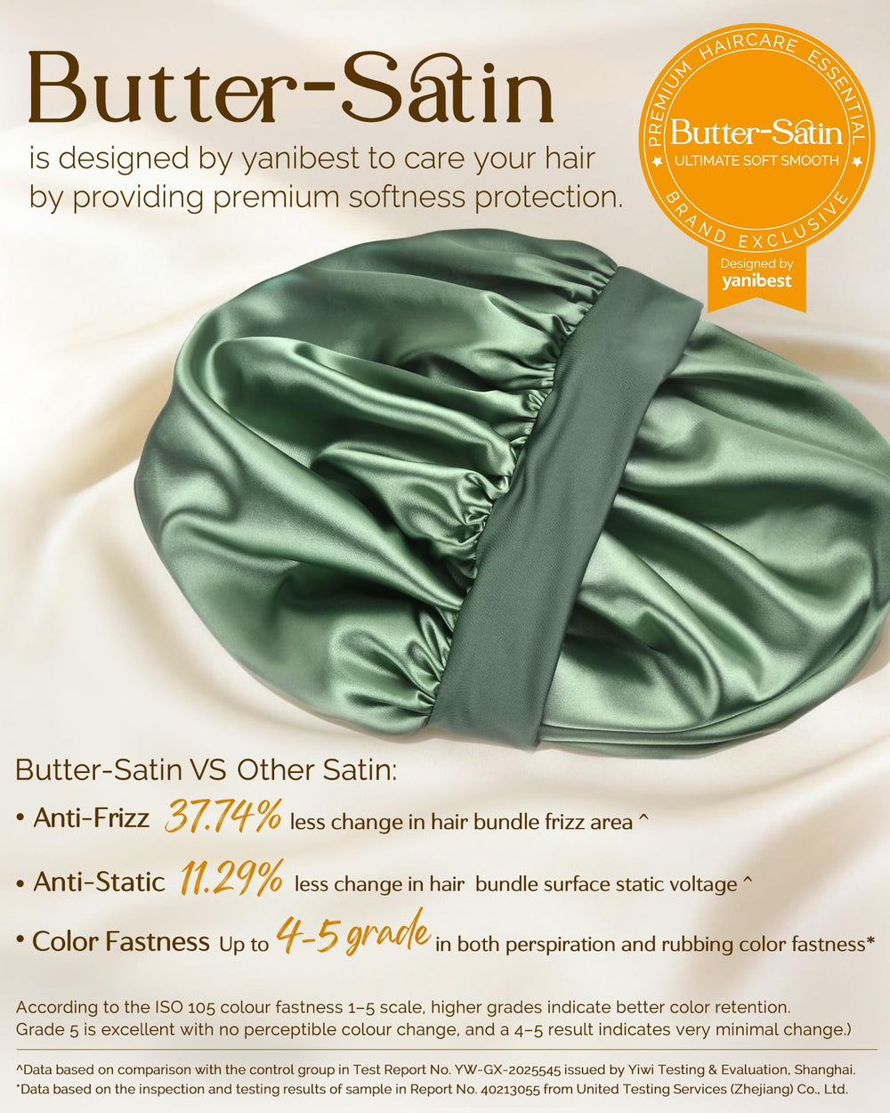 YANIBEST elastic band detail showing wide soft band for secure comfortable hold benefit