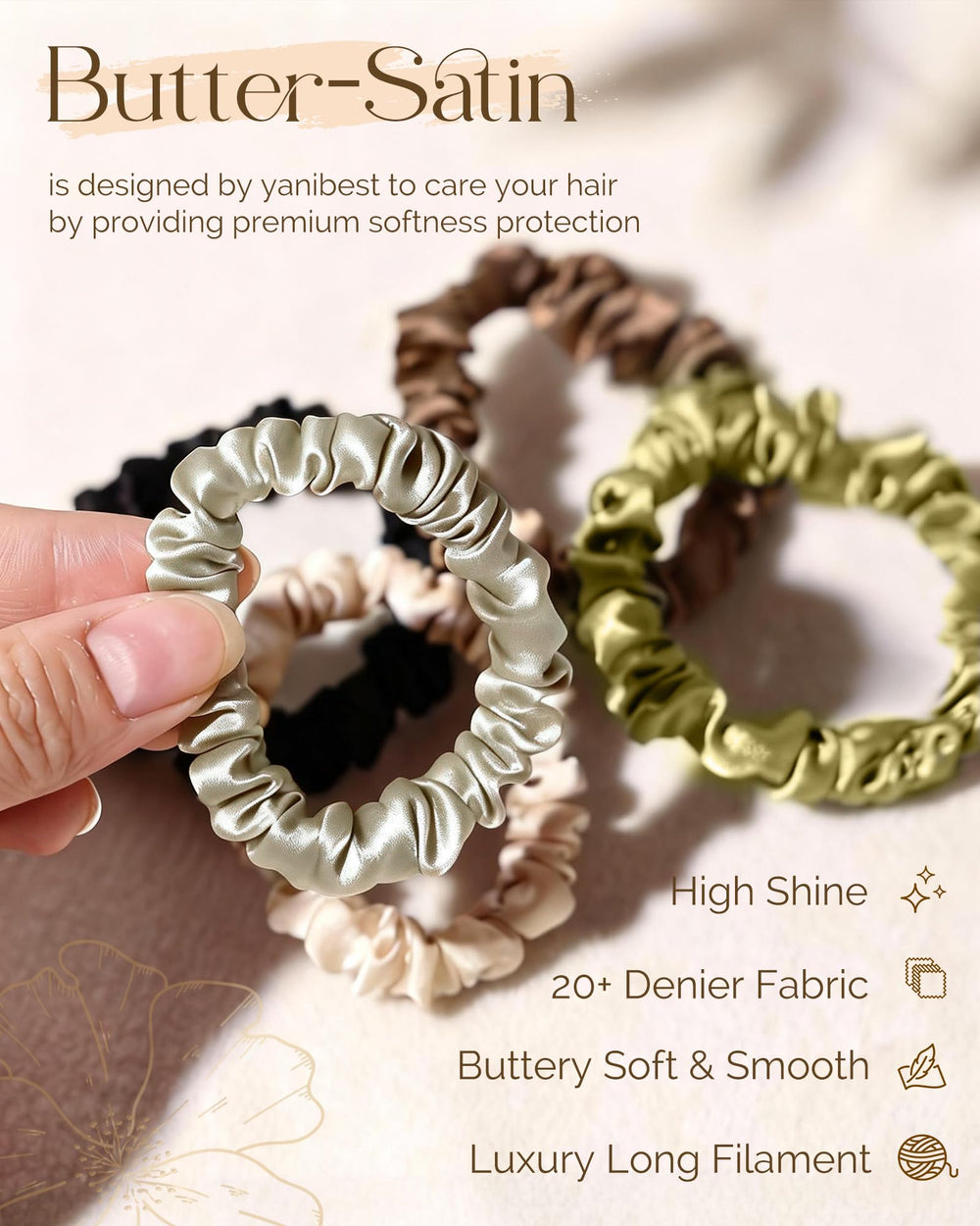YANIBEST elastic stretched to show 7-inch stretch and reliable hold