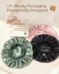 YANIBEST bonnet on bedroom nightstand styled with pajamas showing everyday convenience benefit