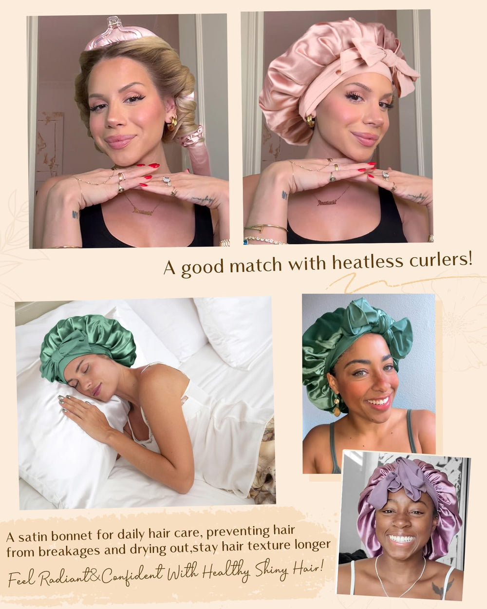 YANIBEST bonnet covering braids and wig edges for overnight protection