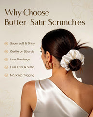 YANIBEST scrunchie worn in a high ponytail showing secure hold and polished look