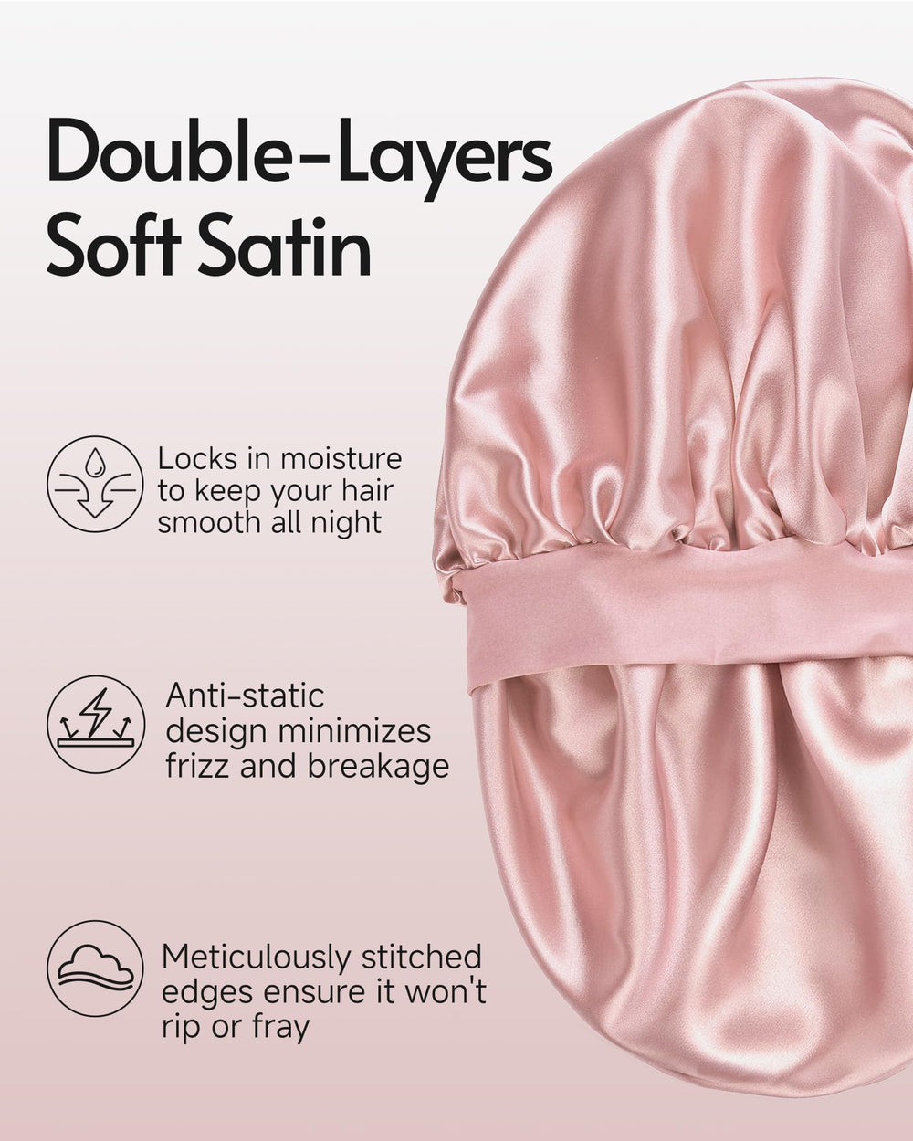 Yanideer satin bonnet inner lining close-up highlighting gentle hair protection
